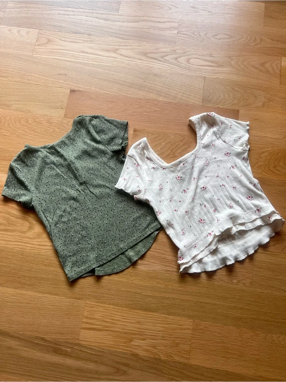 art class Olive Green Dot & Cream Floral Short Sleeve Twin Set